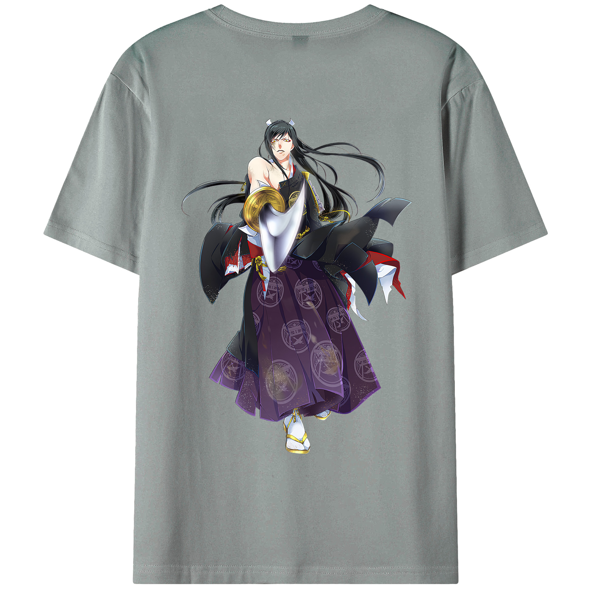 （画像用） 刀剣乱舞 Touken Ranbu 綿100％ メンズ半袖Tシャツ（バックプリント） 通気性